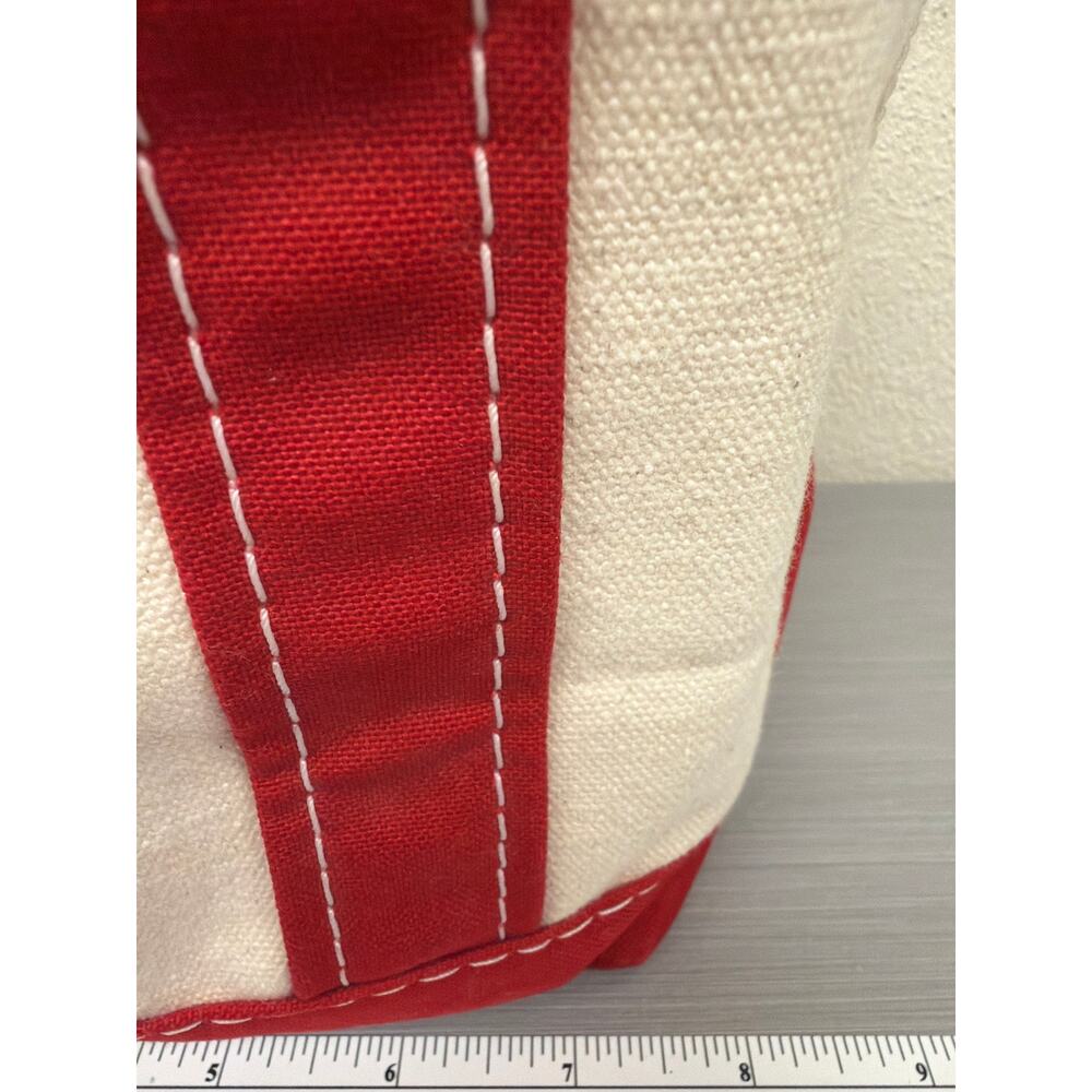 LL Bean Mini Boat And Tote Bag Canvas With Red - Picture 8 of 8